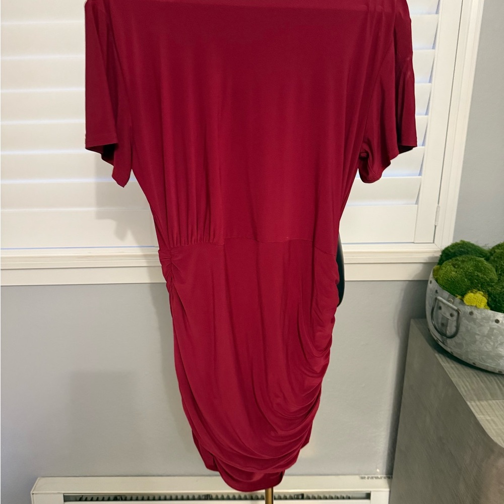 Chic Asymmetrical Ruby Dress